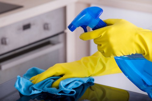 Local technician performing stain removal in an Earlscourt property