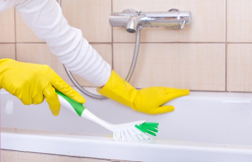 Local cleaning team preparing an Earlscourt flat for new occupants