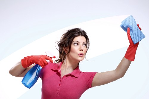 Professional domestic cleaner working in an Earlscourt apartment building